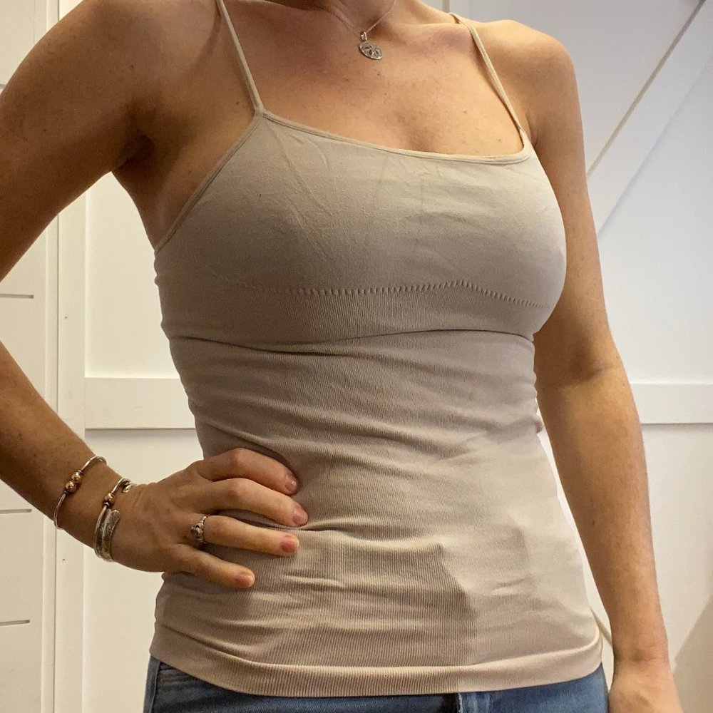 Bebe XS Tank Top - Cream Color - Stretchy Material